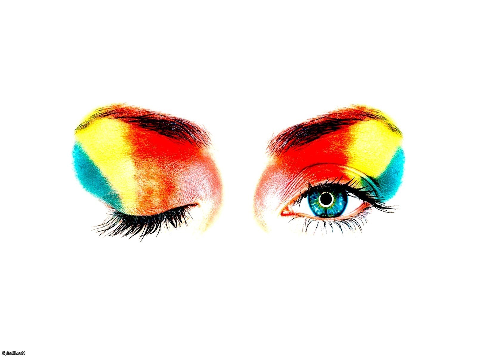 colorful eyes close-up