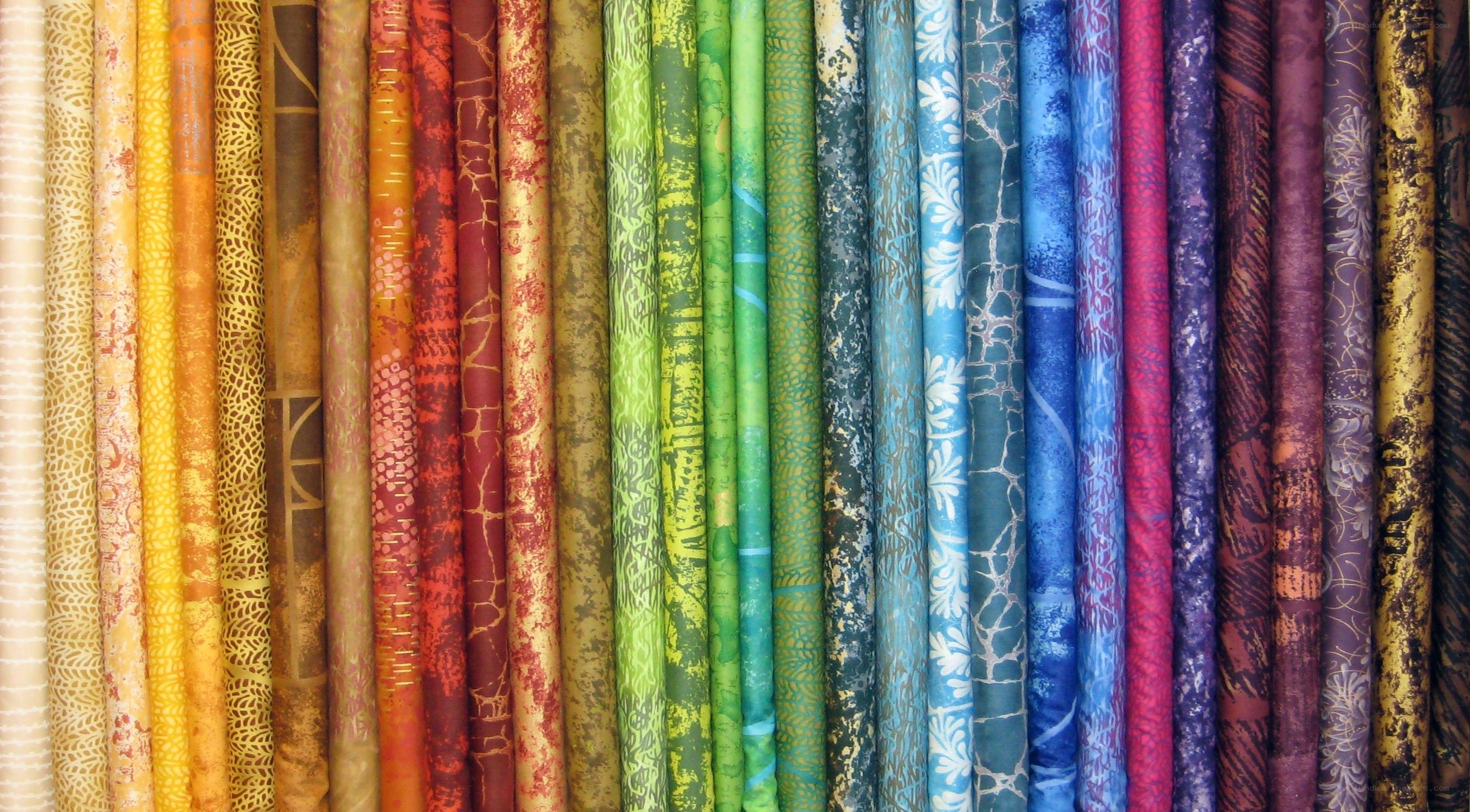 Colorful fabric rolls
