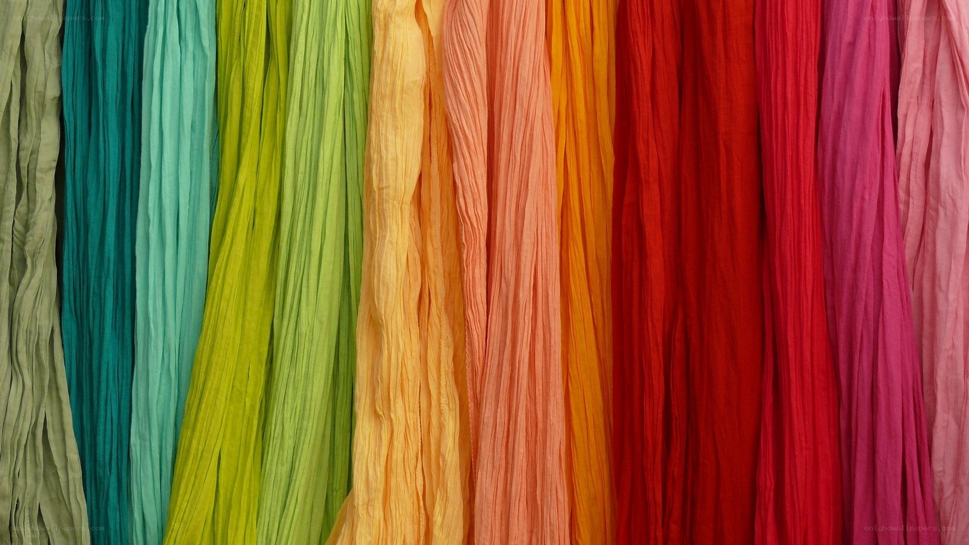 Colorful fabric scarves