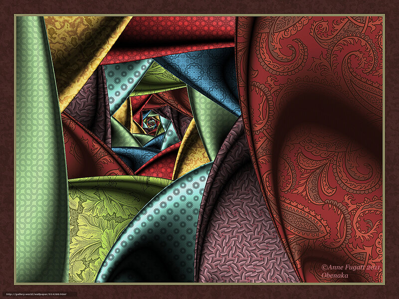 Colorful fabric spiral art
