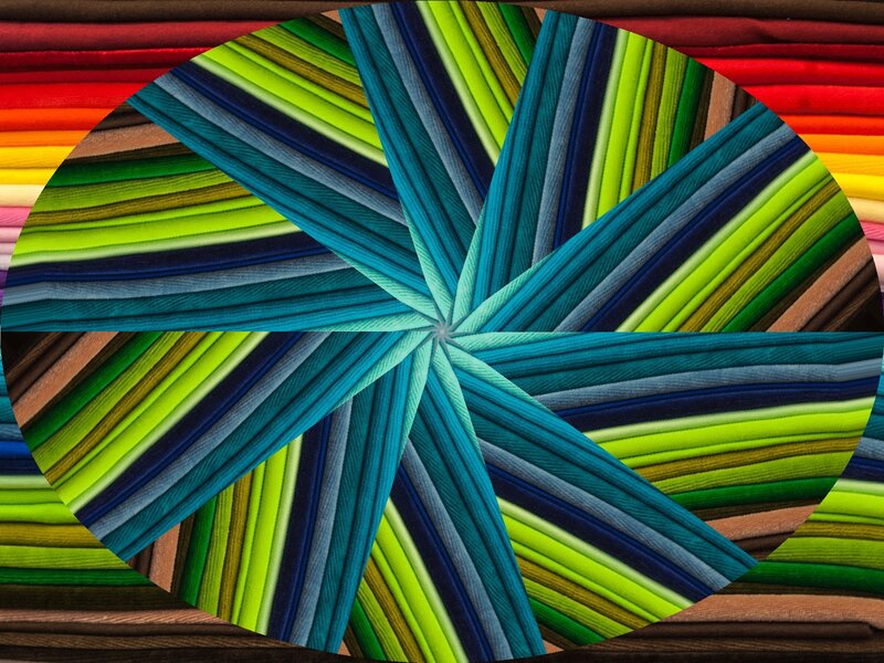 Colorful Fabric Strips — Blue