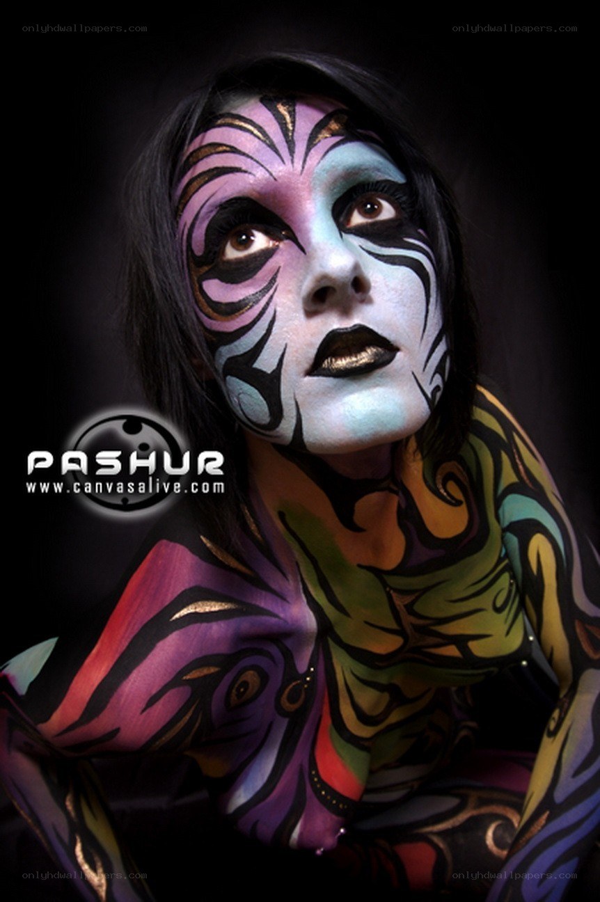 colorful face and body paint