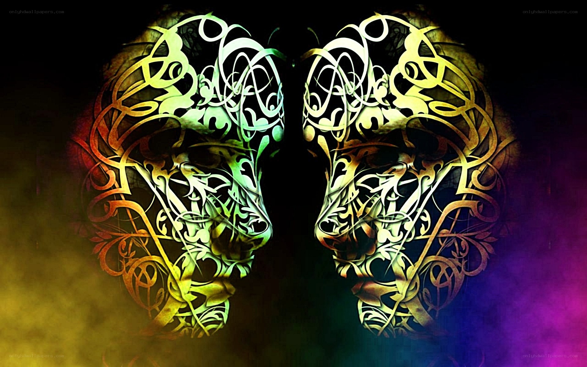 colorful face art design