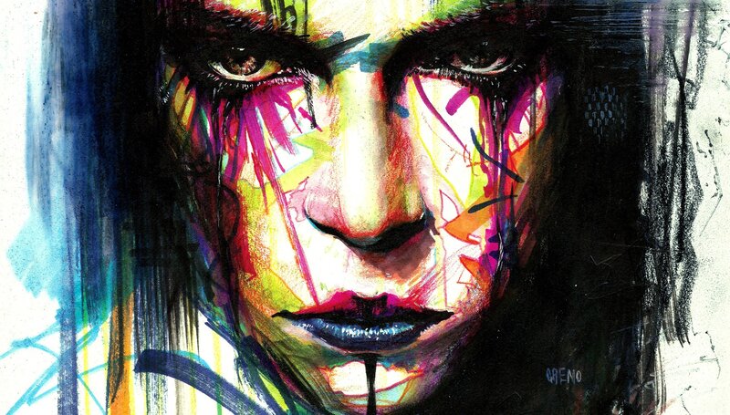 Colorful Face Portrait — Black
