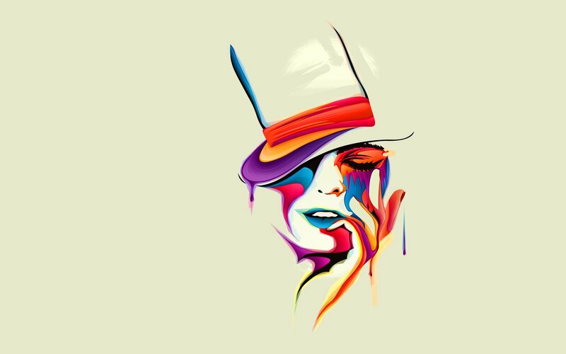 Colorful Face Portrait — White