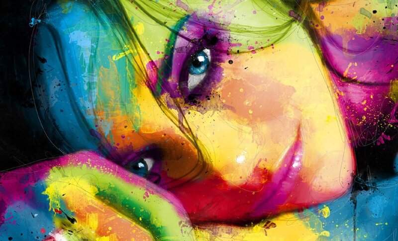 Colorful Face Portrait — Yellow