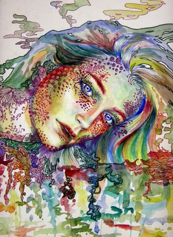 colorful face with intricate patterns