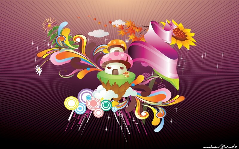 colorful fantasy art collage