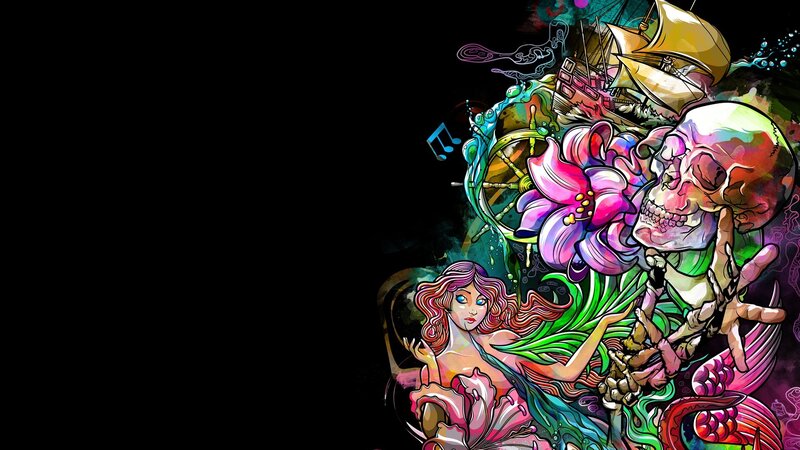 colorful fantasy collage art