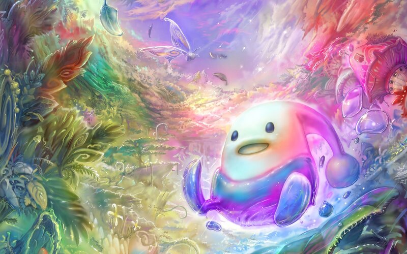 Colorful fantasy creature in a vibrant world