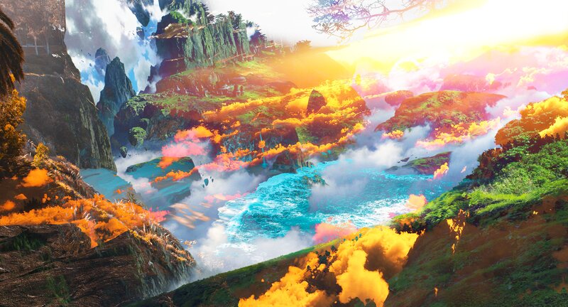 Colorful Fantasy Landscape — Blue