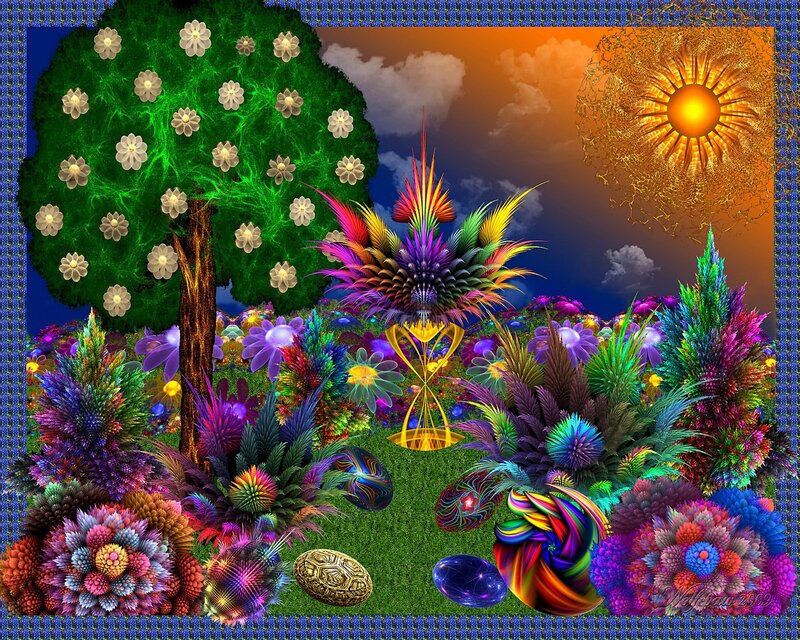 Colorful Fantasy Landscape — Green, Vibrant