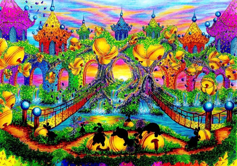 Colorful Fantasy Landscape — Yellow