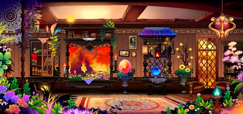 colorful fantasy room interior