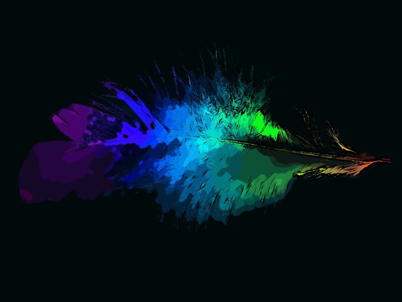 Colorful Feather — Blue