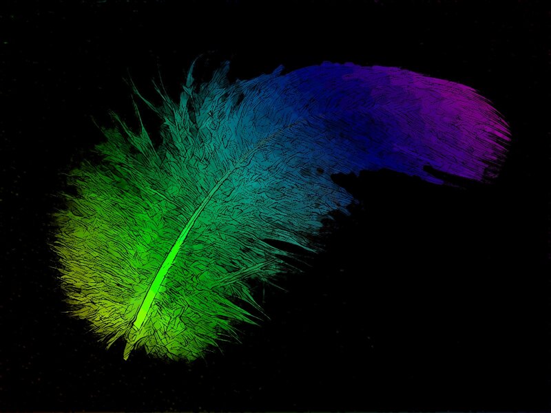 Colorful Feather — Green