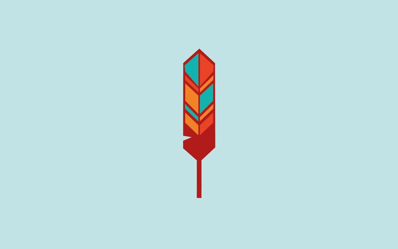 Colorful Feather Icon — Red