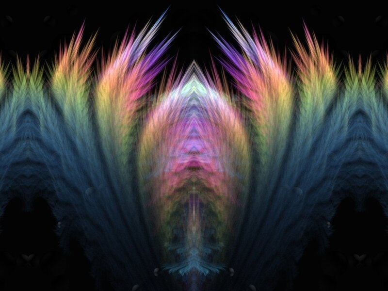 Colorful Feather-like Shapes — Purple