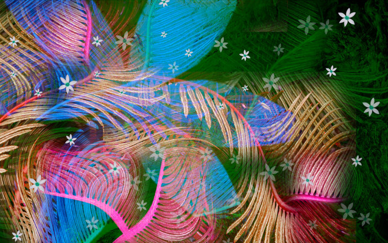 Colorful Feather Patterns — Blue