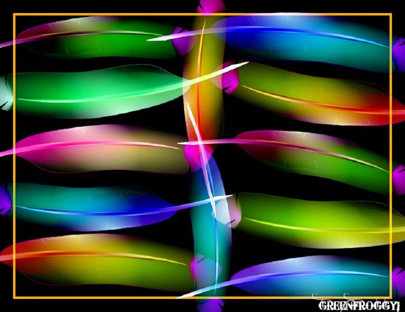Colorful Feather Patterns — Green