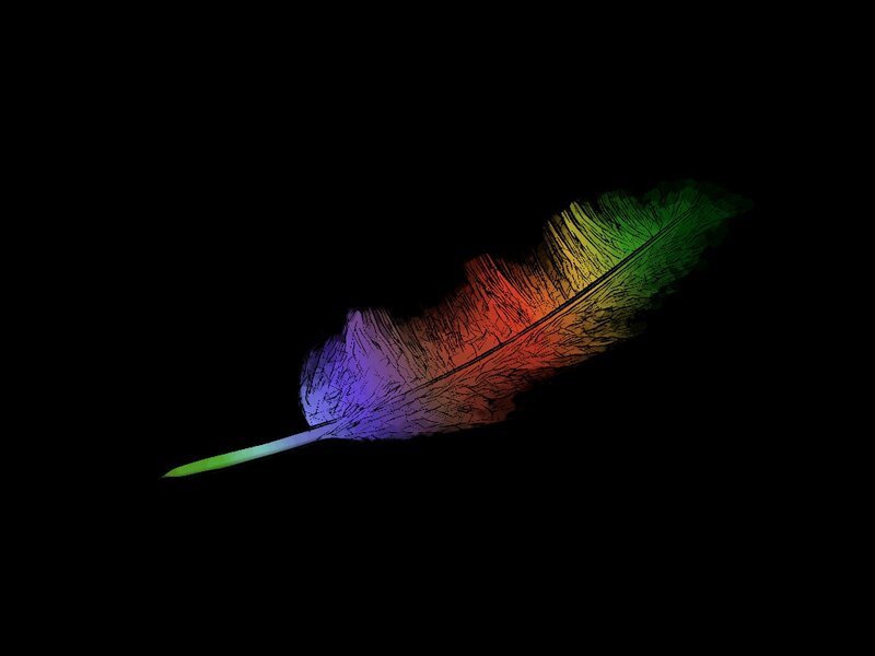 Colorful Feather — Purple