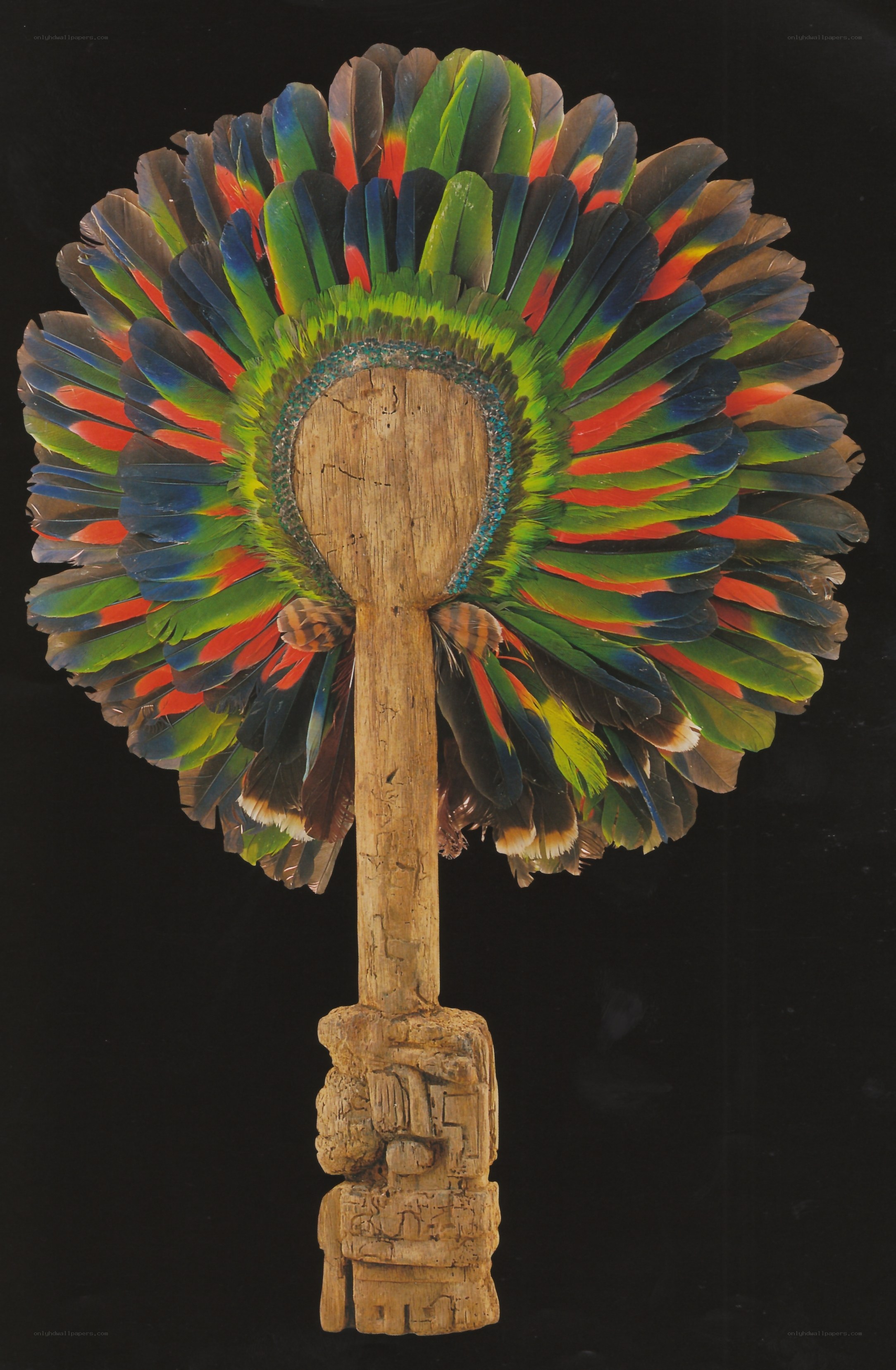 Colorful feathered headdress