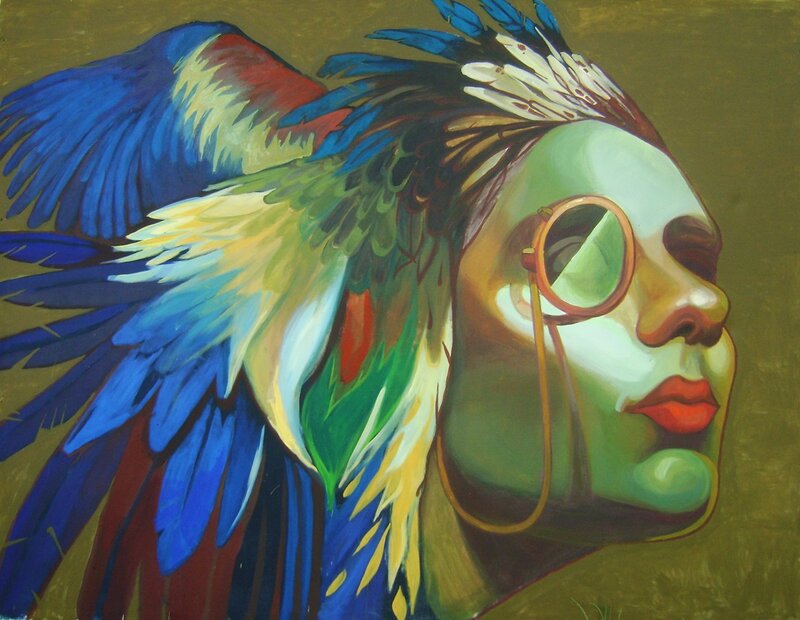 colorful feathered portrait