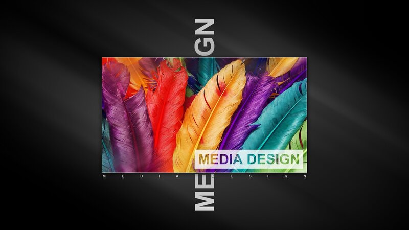 Colorful feathers media design