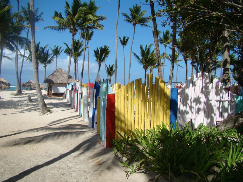 Colorful Fence on Beach