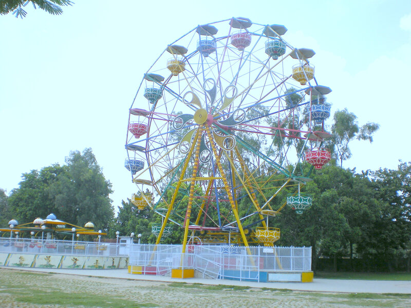 Colorful Ferris Wheel at Amusement Park