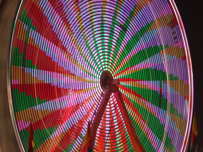 Colorful Ferris Wheel at Night