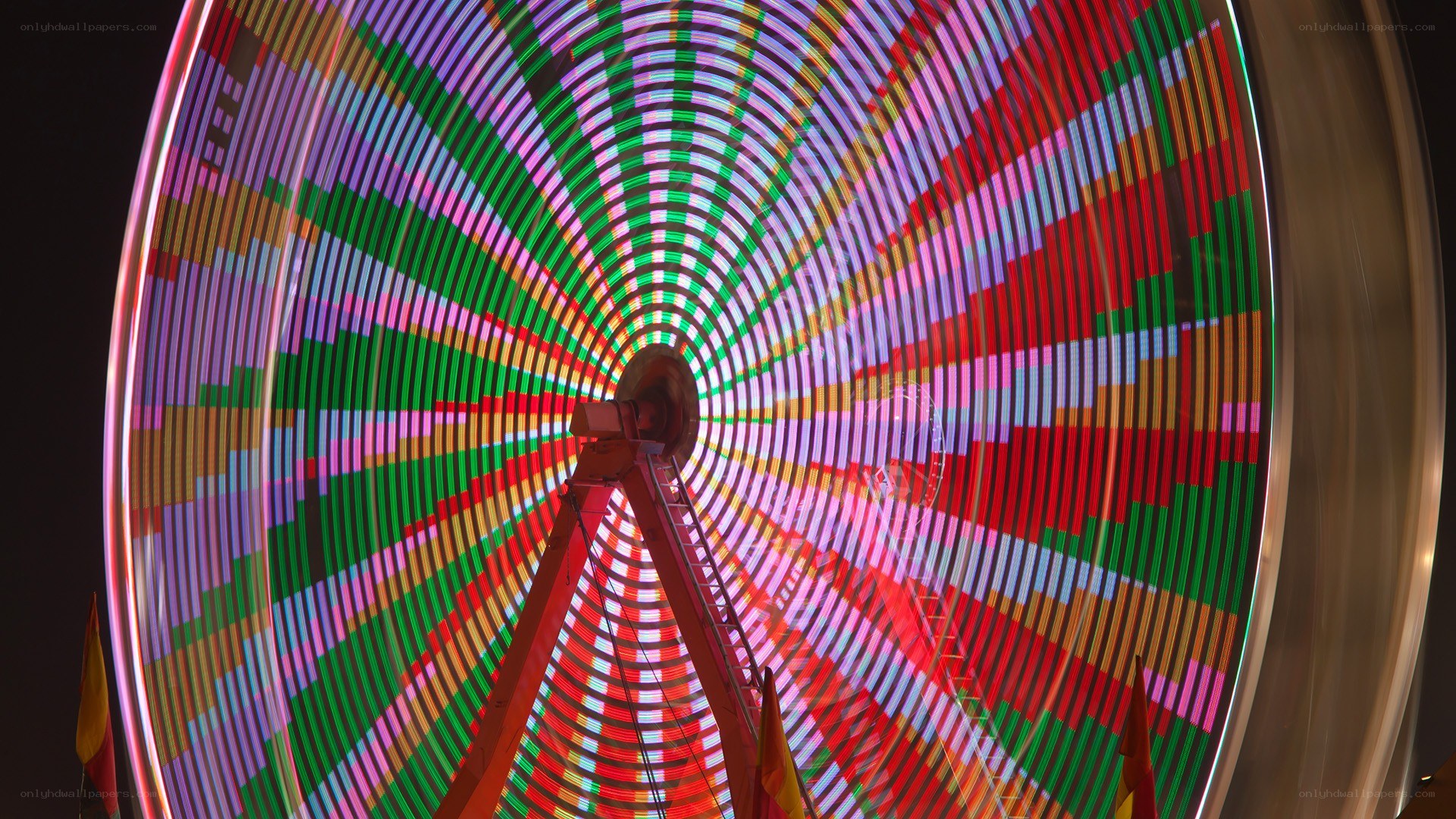 Colorful Ferris Wheel at Night