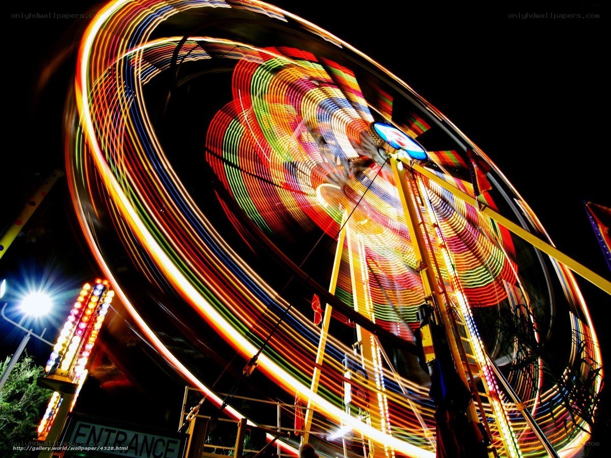 Colorful Ferris Wheel at Night