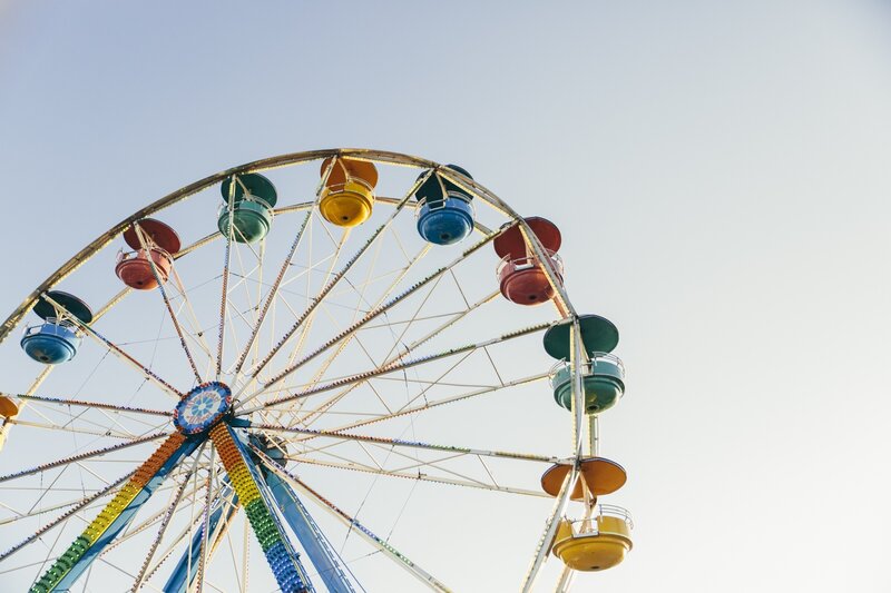 Colorful Ferris Wheel — Blue, Calm