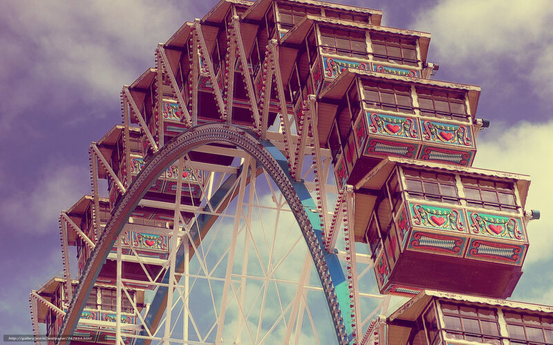 Colorful Ferris Wheel — Blue, Dramatic