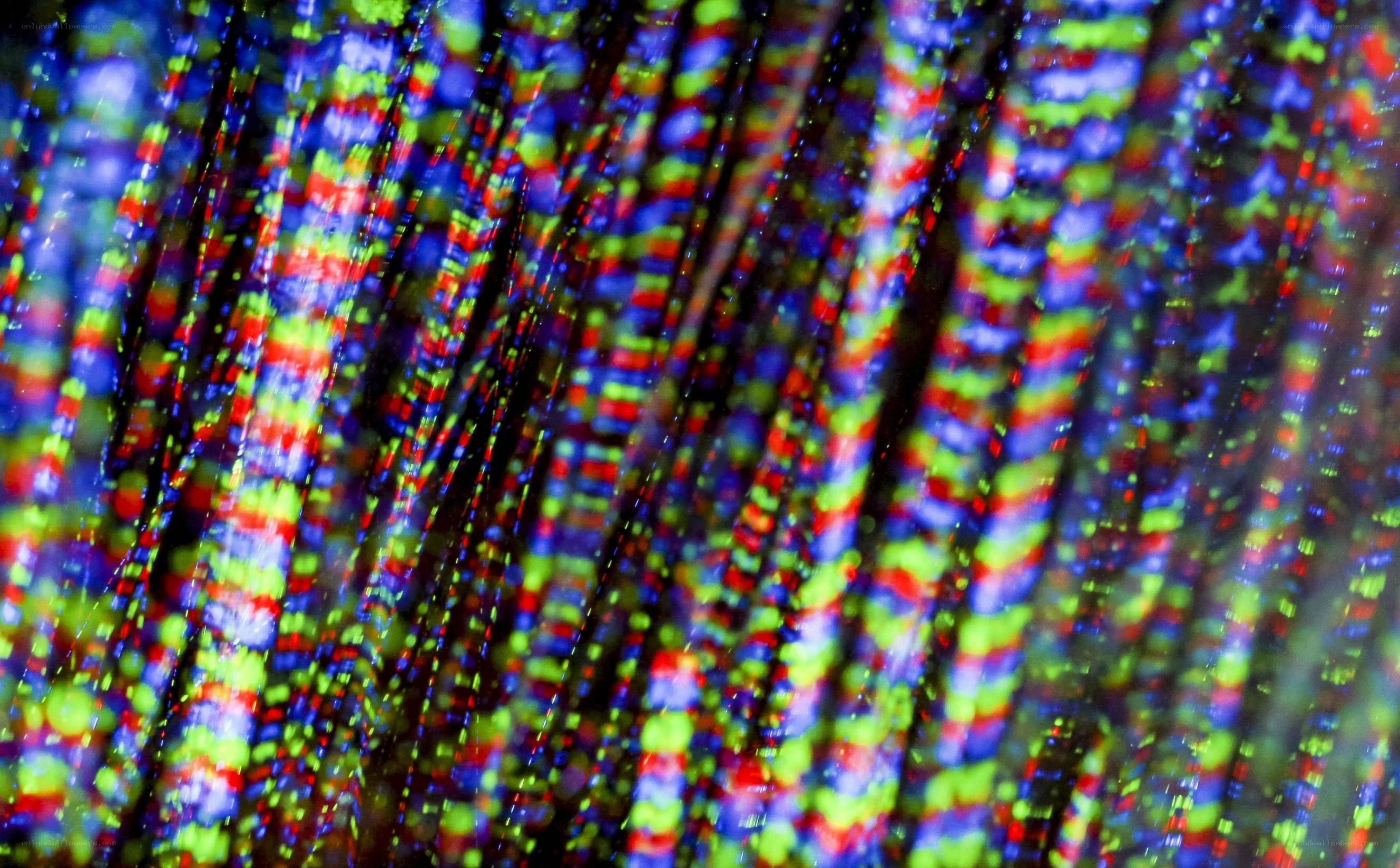 colorful fiber optic strands