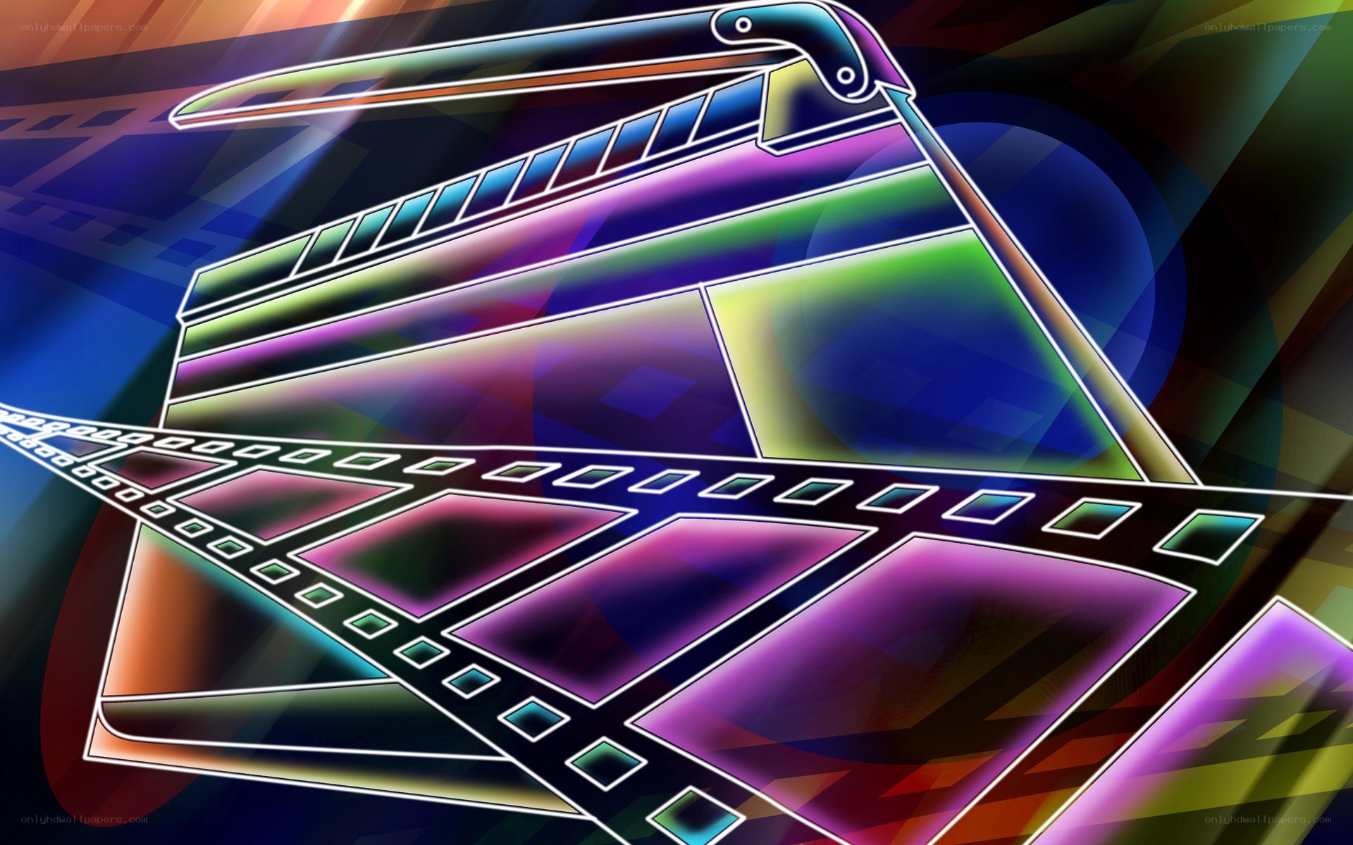 colorful film clapperboard