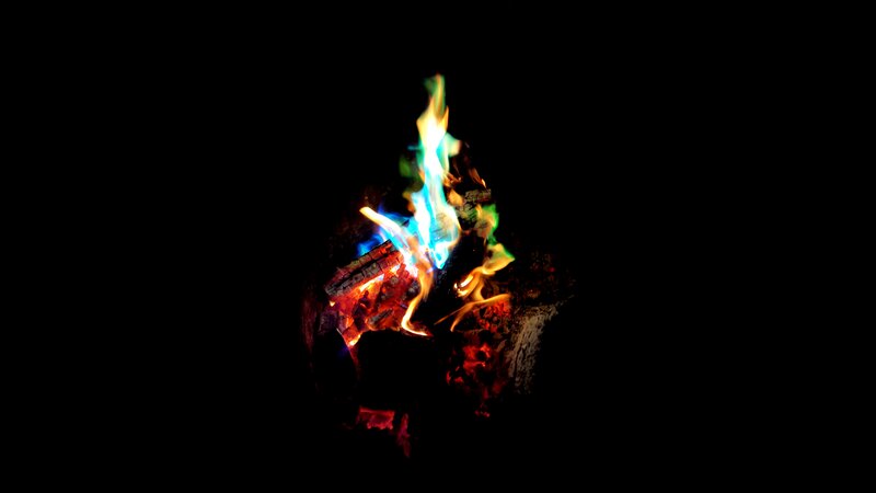 Colorful Fire Burning