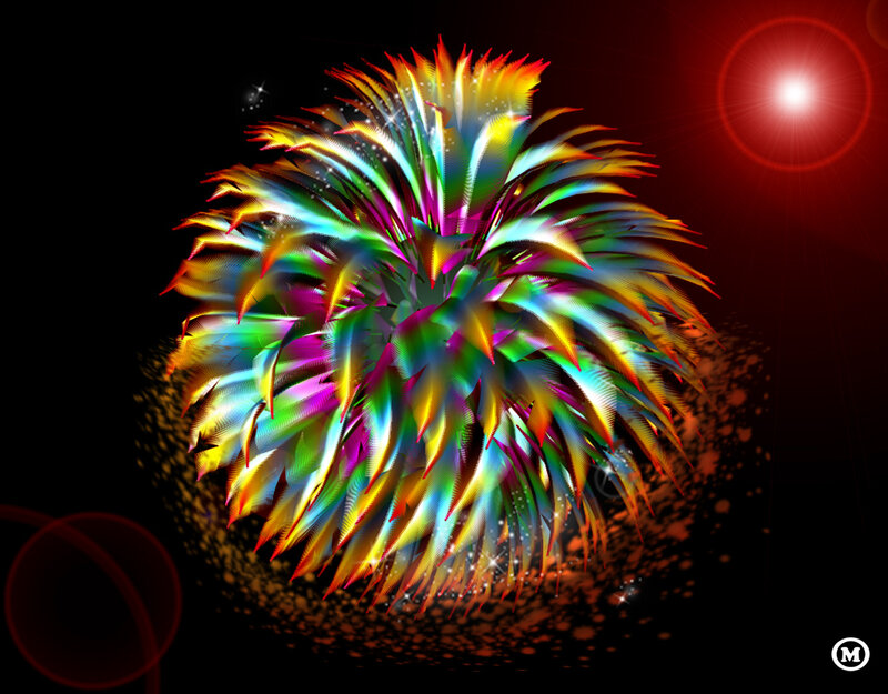 Colorful Firework Burst