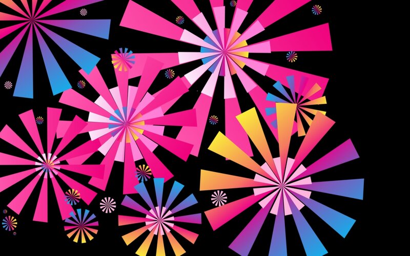 Colorful Firework Bursts