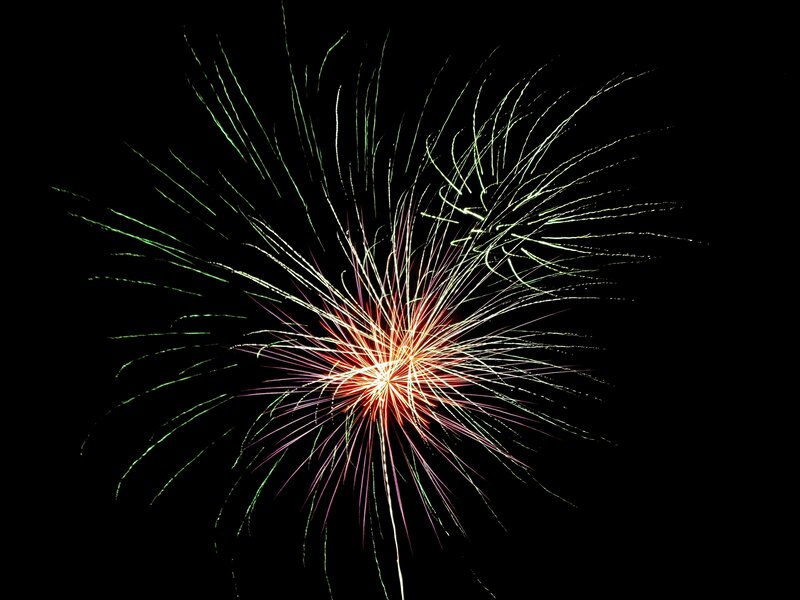 Colorful firework explosion