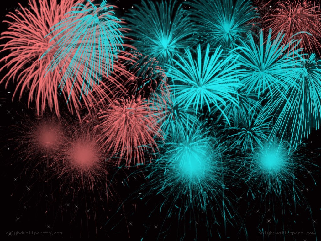 Colorful fireworks display