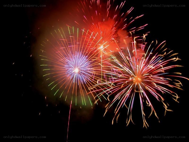 Colorful fireworks display