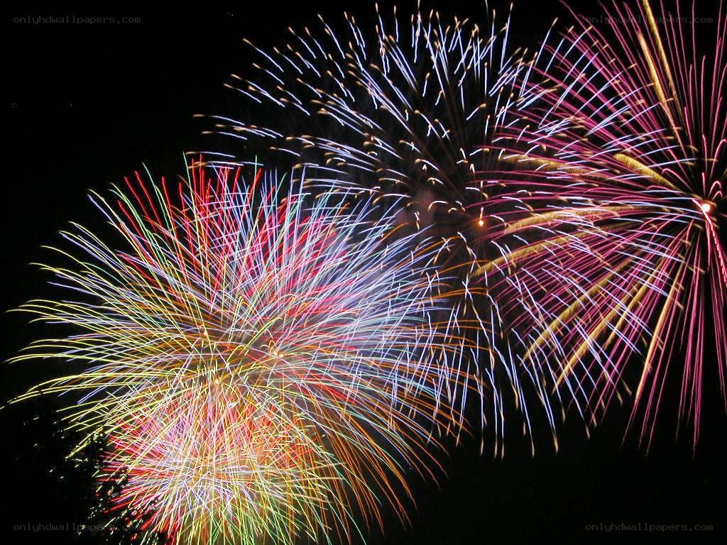 Colorful fireworks display