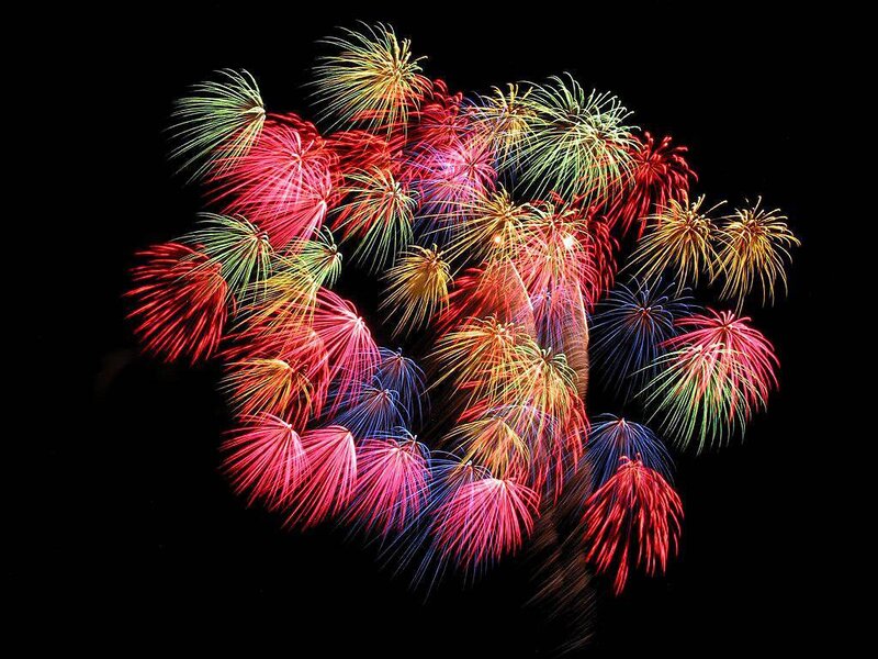 Colorful fireworks display