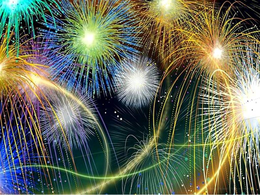 Colorful fireworks display