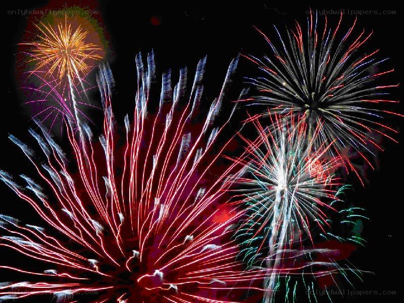 Colorful fireworks display