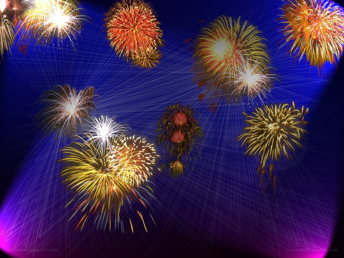 Colorful fireworks display