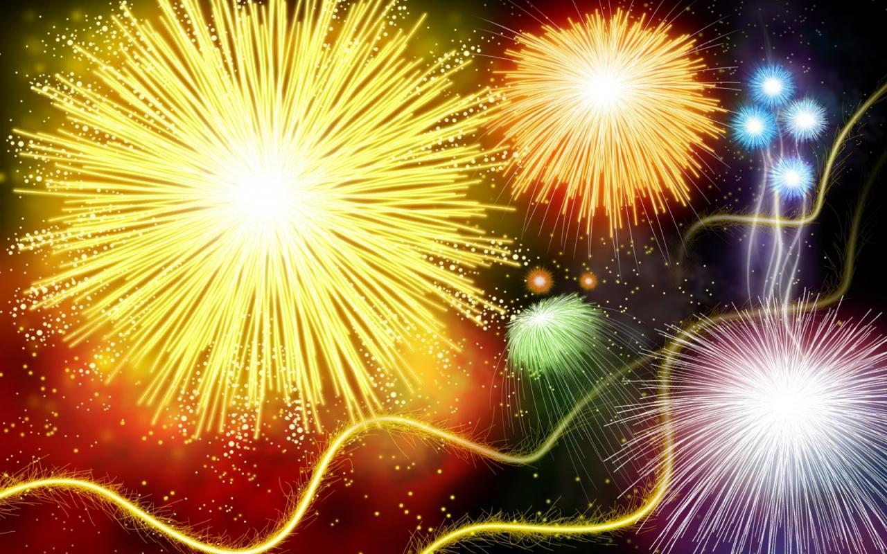 Colorful fireworks display