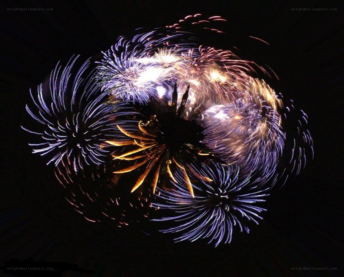 Colorful fireworks display